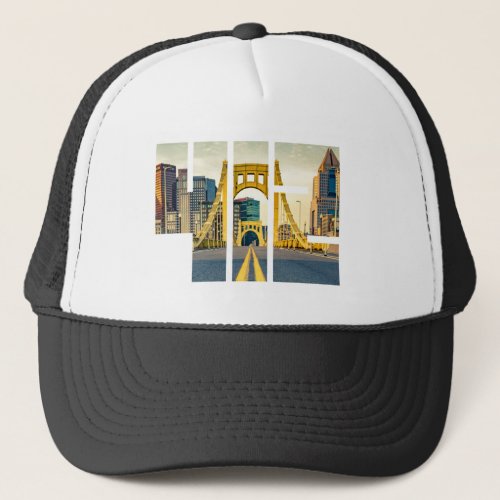 Pittsburgh Pennsylvania Steel City Skyline 412 Can Trucker Hat