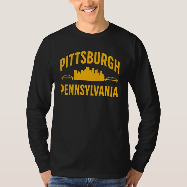 Pittsburgh Pennsylvania Steel City Skyline 412 Hom T-Shirt (Front)