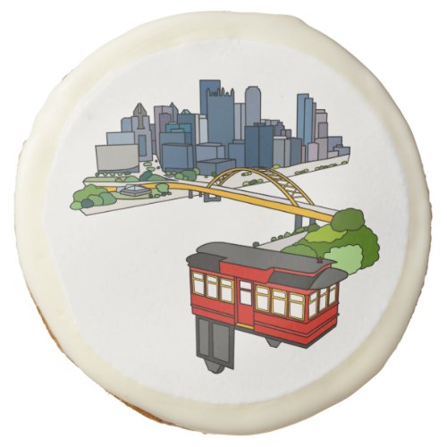 Pittsburgh Pennsylvania Steel City Skyline Art Can Sugar Cookie