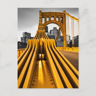 Pittsburgh Pennsylvania Steel City Skyline Bridge Postcard