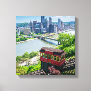 Pittsburgh Pennsylvania Steel City Skyline Incline Canvas Print