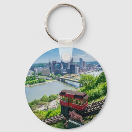 Pittsburgh Pennsylvania Steel City Skyline Incline Keychain