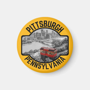 Pittsburgh Pennsylvania Steel City Skyline Incline Magnet