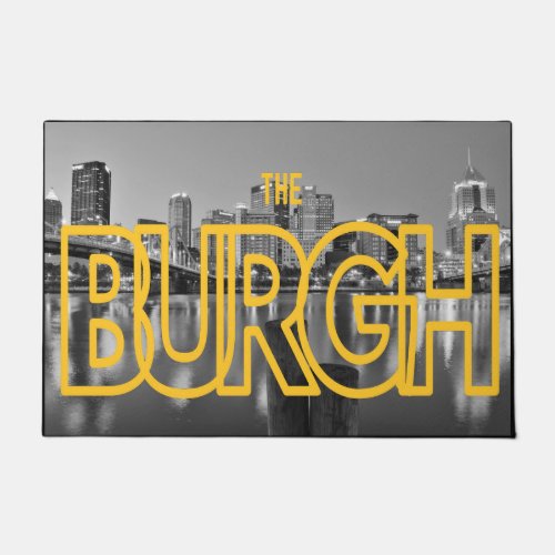 Pittsburgh Pennsylvania Steel City Skyline Night P Doormat