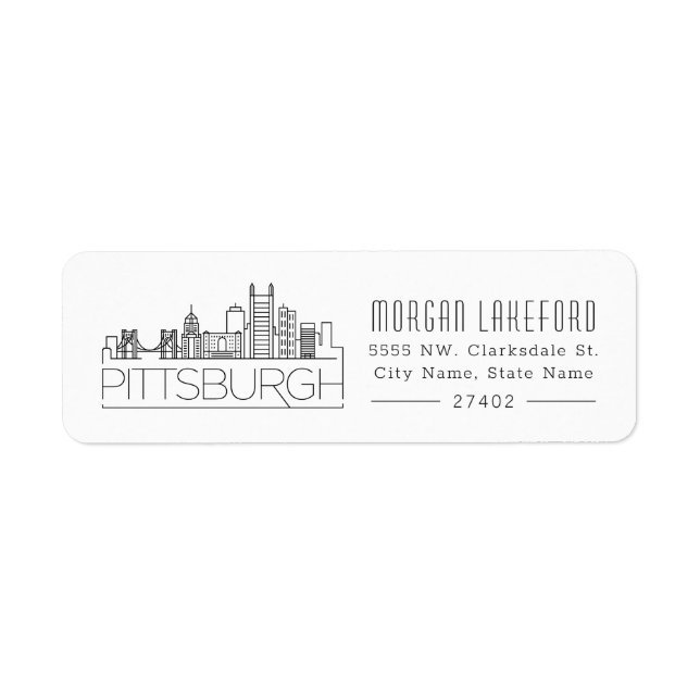 Pittsburgh, Pennsylvania Stylized Skyline | Label (Front)