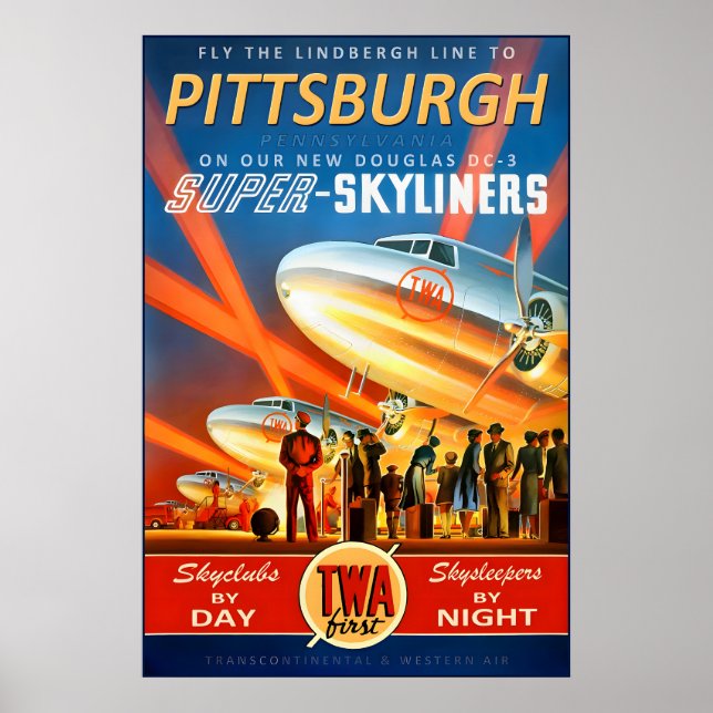 Pittsburgh Pennsylvania Transcontinental & Western Poster (Front)