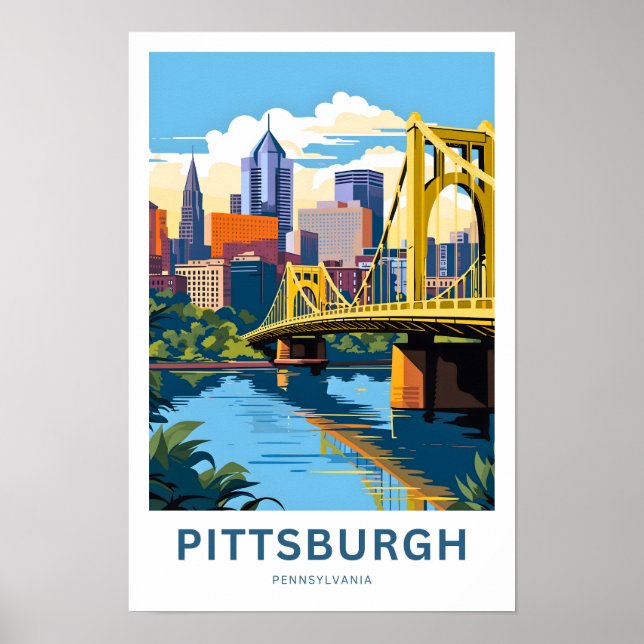 Pittsburgh Pennsylvania Travel Print (Front)