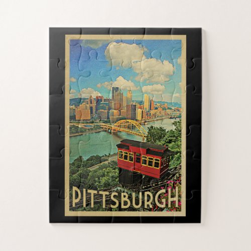 Pittsburgh Pennsylvania Vintage Travel Jigsaw Puzzle