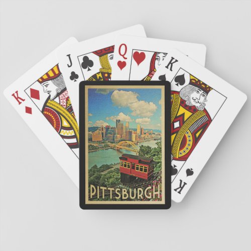 Pittsburgh Pennsylvania Vintage Travel Poker Cards