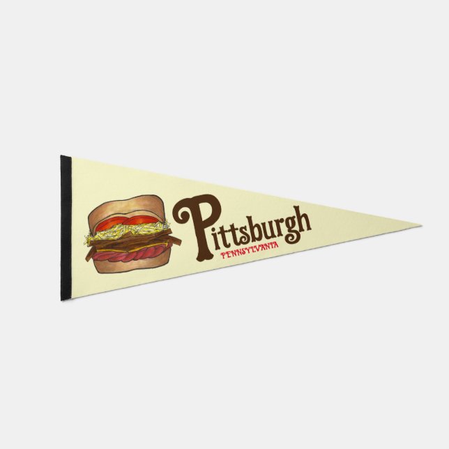 Pittsburgh Pgh PA Sandwich Pennsylvania Food Pennant Flag (Front)