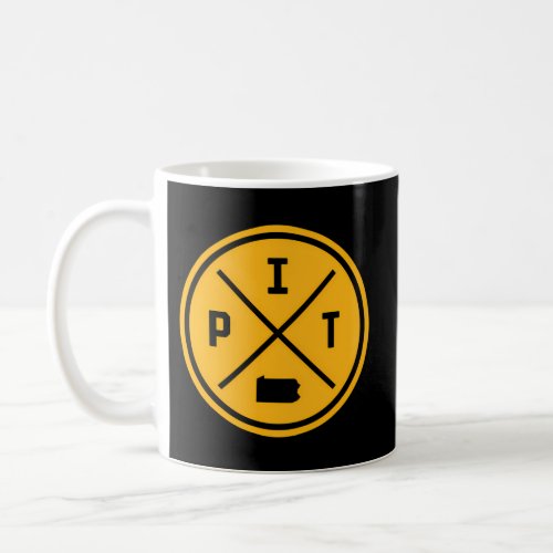 Pittsburgh Pit Circle Patch Yellow Coffee Mug