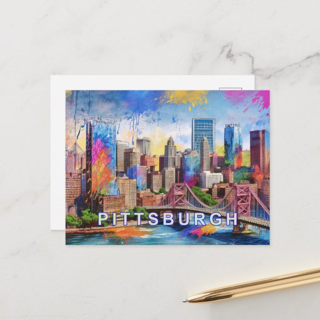 Pittsburgh Postcard – Iconic Skyline (Front/Back In Situ)