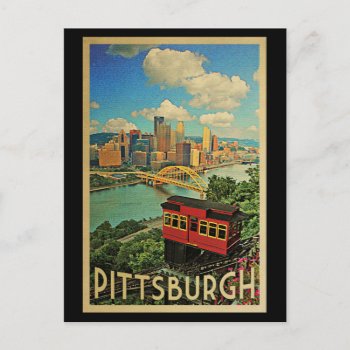 Pittsburgh Postcard Vintage Duquesne Incline by Flospaperie at Zazzle