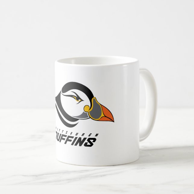 Pittsburgh Puffins Logo Coffee Mug (Front Right)