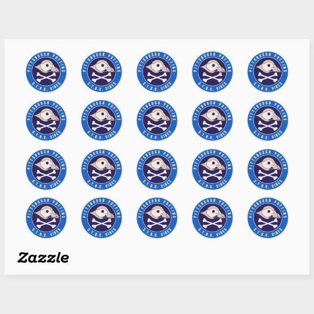 Pittsburgh Puffins S.T.B.D. Vibes Classic Round Sticker (Sheet)