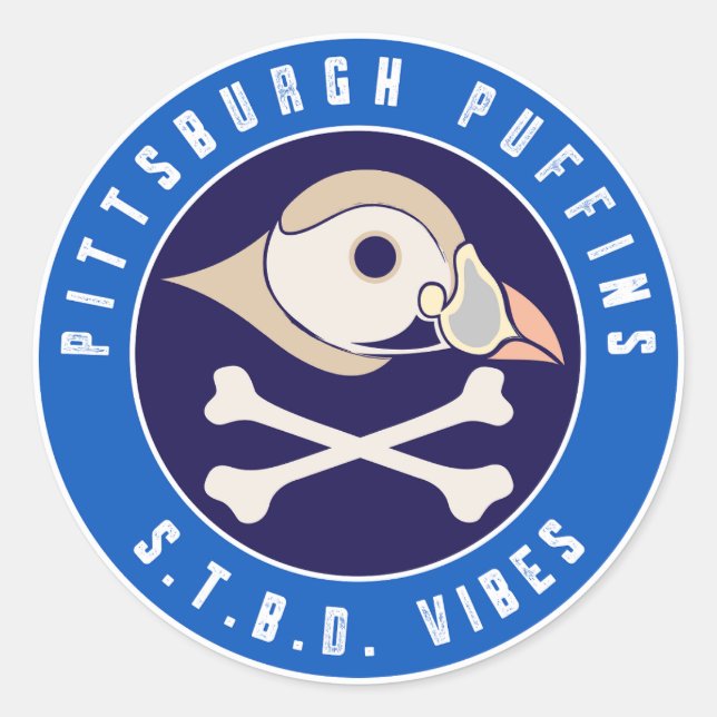 Pittsburgh Puffins S.T.B.D. Vibes Classic Round Sticker (Front)