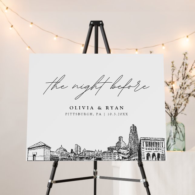 Pittsburgh Rehearsal Dinner The Night Before Sign  (In Situ (Stand))