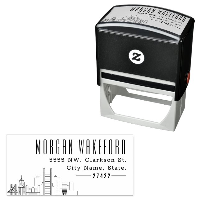 Pittsburgh Resident | Modern Deco Skyline  Self-inking Stamp (In Situ)