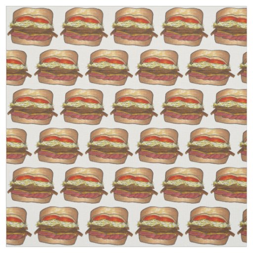 Pittsburgh Sandwich French Fries Coleslaw Fabric
