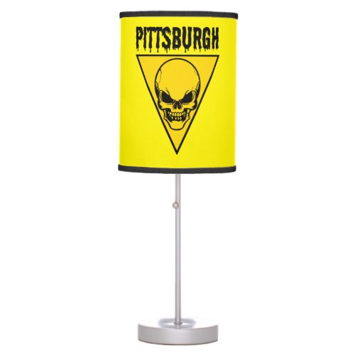 Pittsburgh Skull Yellow Table Lamp