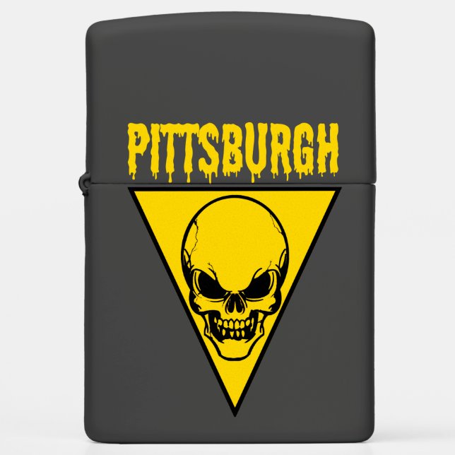 Pittsburgh Skull Zippo Lighter (Front)