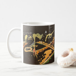 Pittsburgh Skyline Abstract Painting Two-Tone Coff Coffee Mug