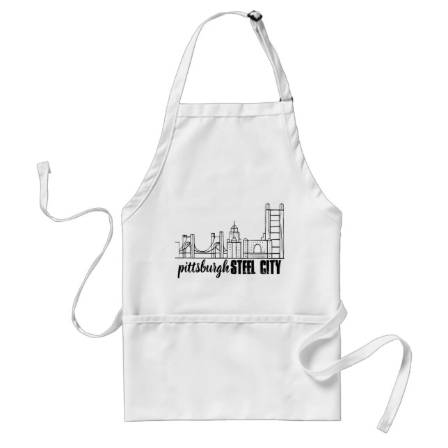 Pittsburgh Skyline Adult Apron (Front)