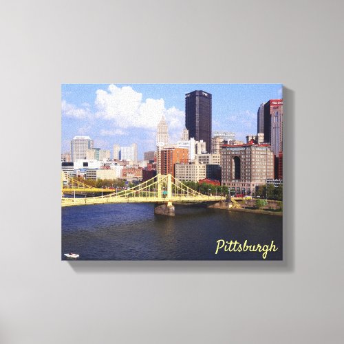 Pittsburgh Skyline Allegheny River Clemente Bridge Canvas Print