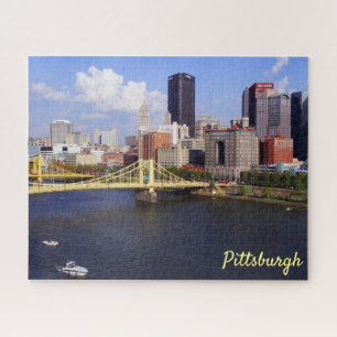 Pittsburgh Skyline Allegheny River Clemente Bridge Jigsaw Puzzle