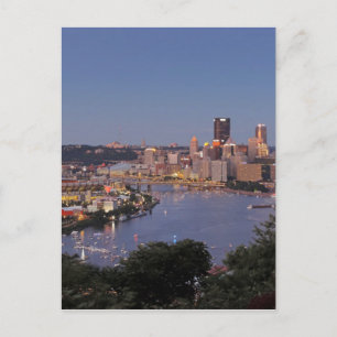 Pittsburgh Skyline at Dusk Postcard
