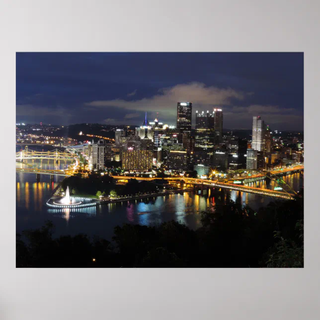 Pittsburgh Skyline at Dusk Poster Zazzle