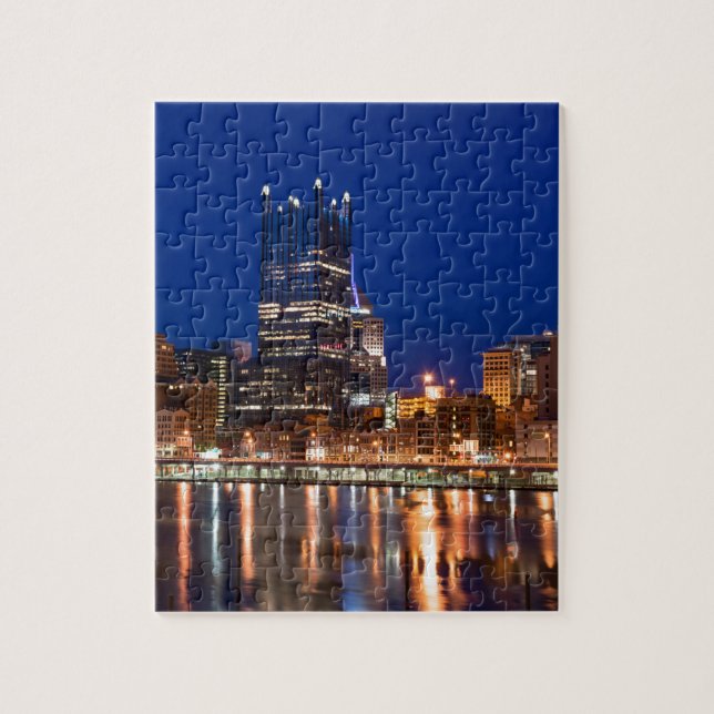 Pittsburgh Skyline at Night Jigsaw Puzzle (Vertical)