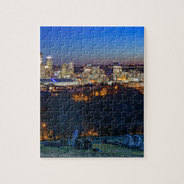Pittsburgh Skyline at Sunset Jigsaw Puzzle (Vertical)
