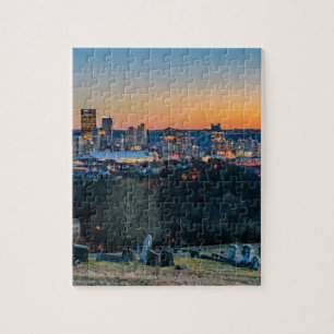 Pittsburgh Skyline at Sunset Jigsaw Puzzle