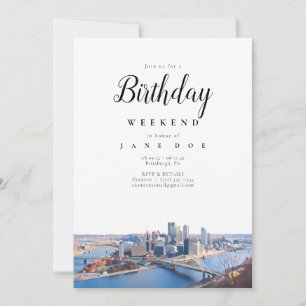 Pittsburgh Skyline Birthday Weekend Invitation