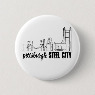 Pittsburgh Skyline Button