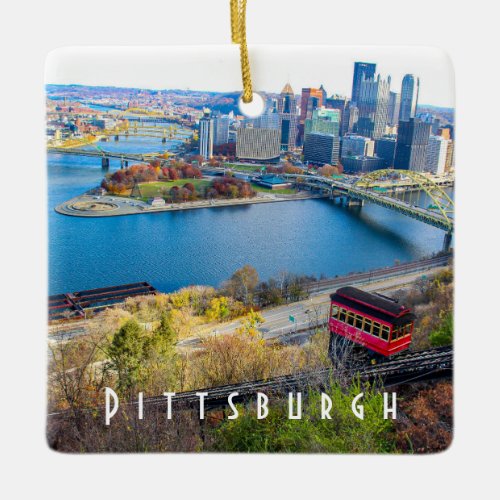 Pittsburgh Skyline Ceramic Ornament