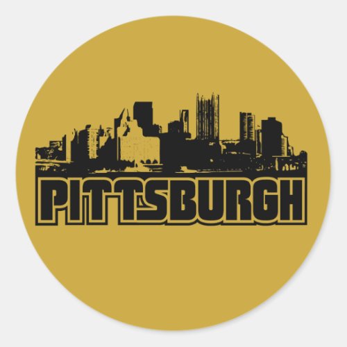 Pittsburgh Skyline Classic Round Sticker