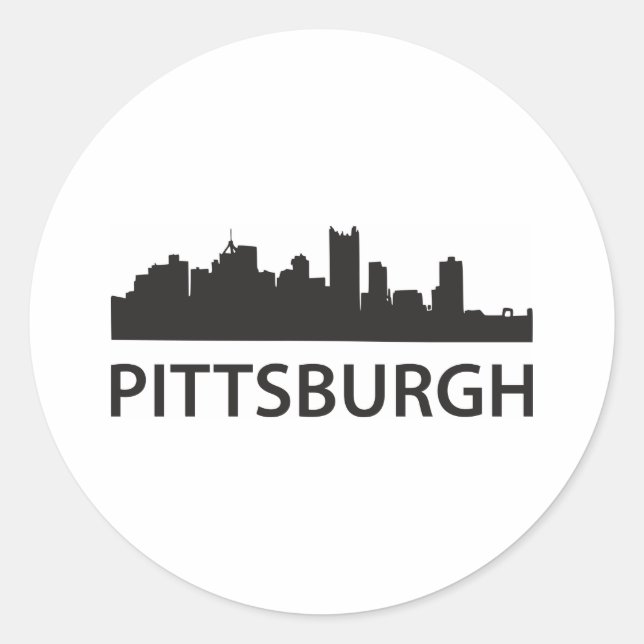 Pittsburgh Skyline Classic Round Sticker (Front)