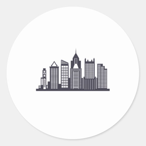 Pittsburgh Skyline Classic Round Sticker