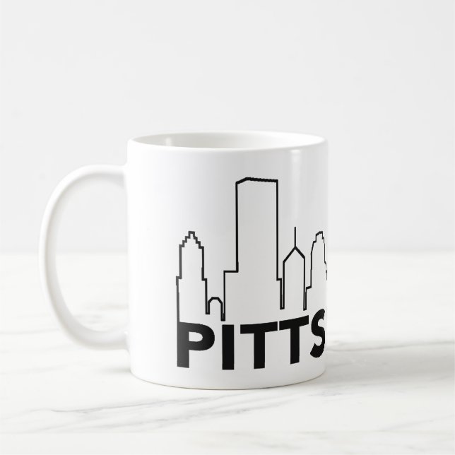 Pittsburgh Skyline Coffee Mug (Black) (Left)