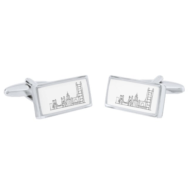 Pittsburgh Skyline Cufflinks (Angled)
