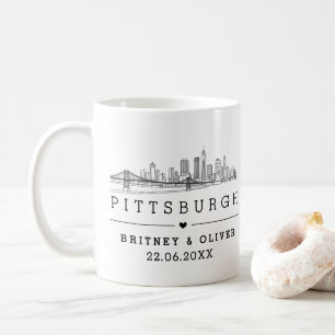 Pittsburgh Skyline – Custom Wedding gift Coffee Mug