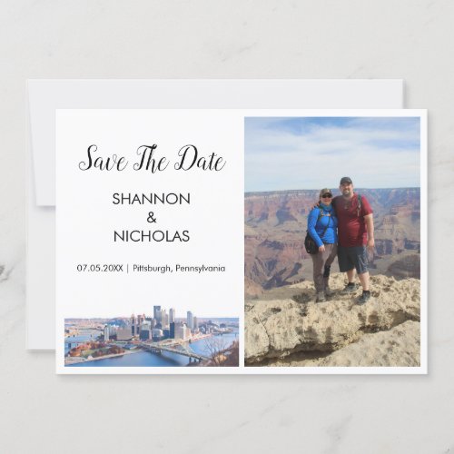 Pittsburgh Skyline Engagement Photo Save The Date