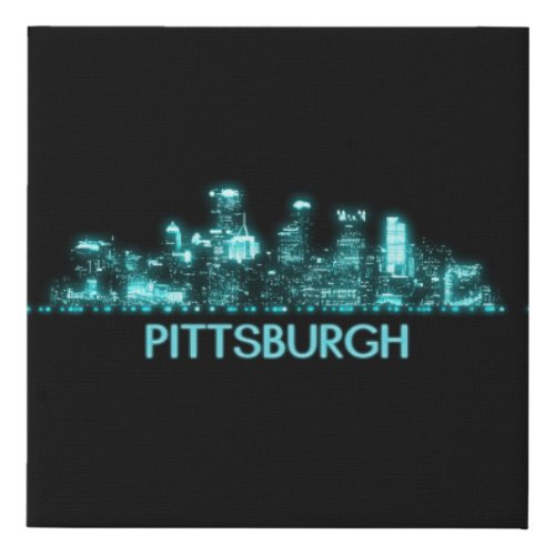 Pittsburgh Skyline Faux Canvas Print