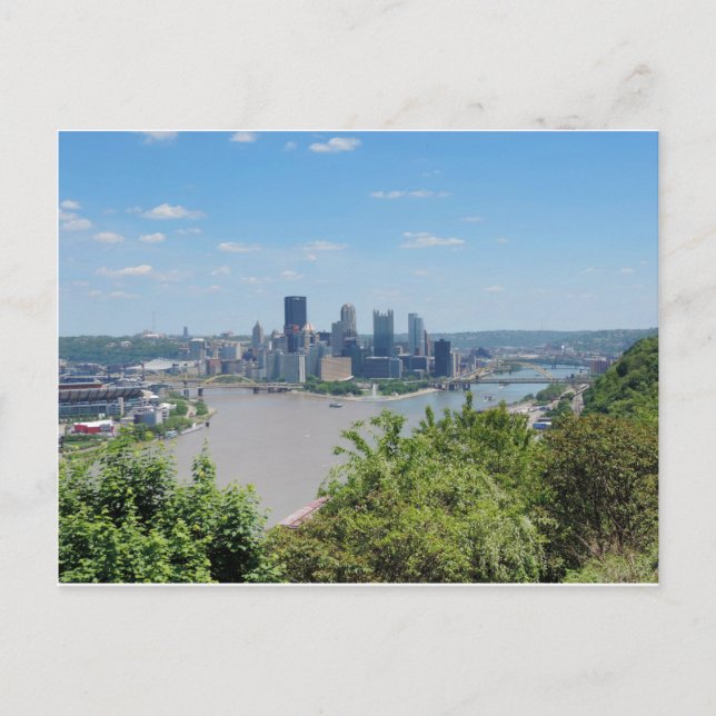 Pittsburgh Skyline from West End Overlook Postcard (Front)