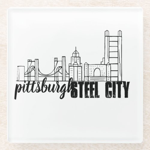 Pittsburgh Skyline Glass Coaster