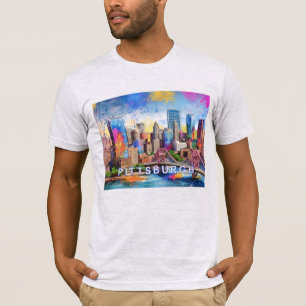Pittsburgh Skyline Graffiti Art T-Shirt