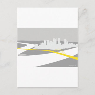Pittsburgh skyline graphic postcard