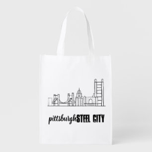 Pittsburgh Skyline Grocery Bag
